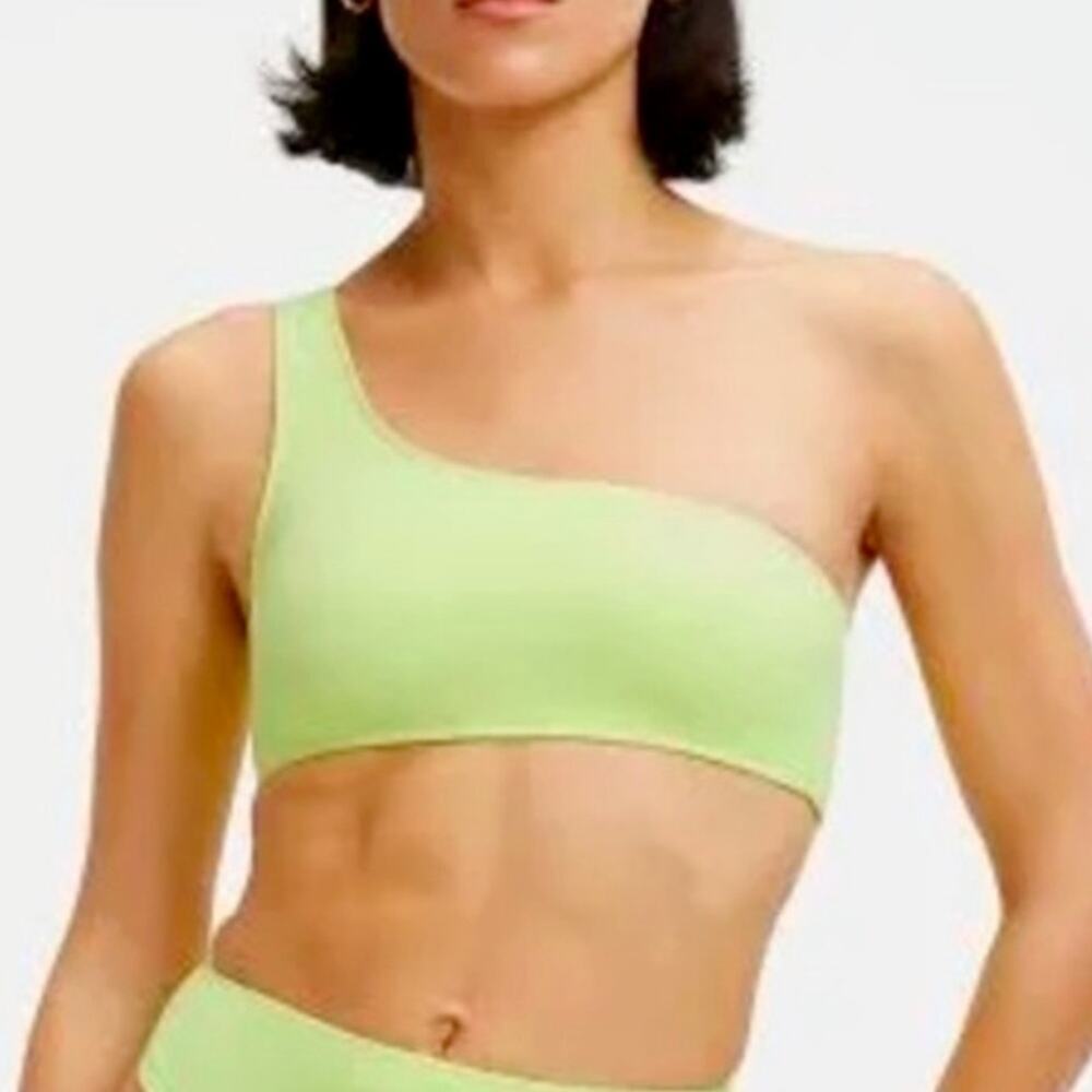 Good American Scuba Hot One Shoulder Bikini Top Size X-2